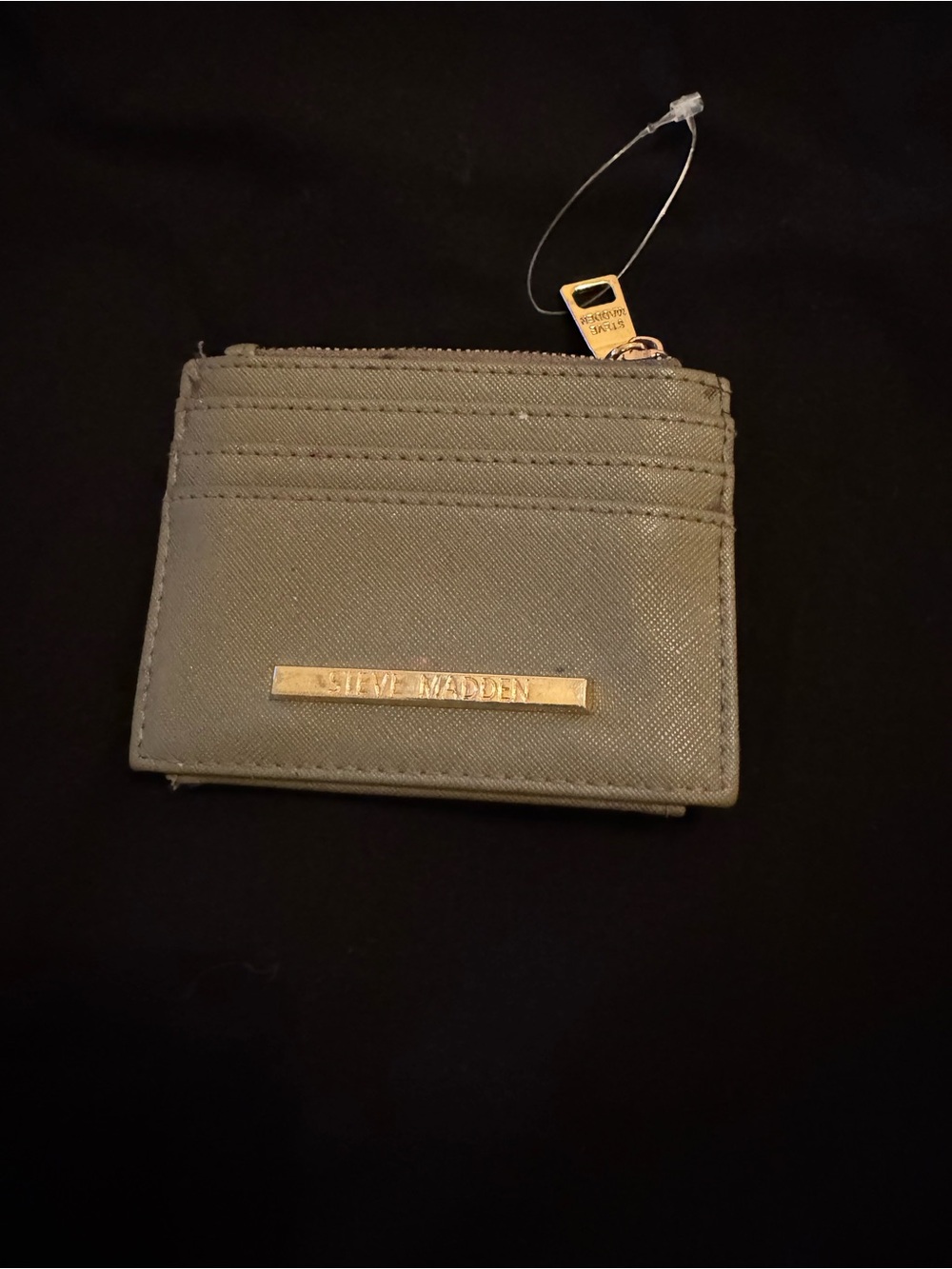 Steve Madden Gray Card Wallet with Gold Logo